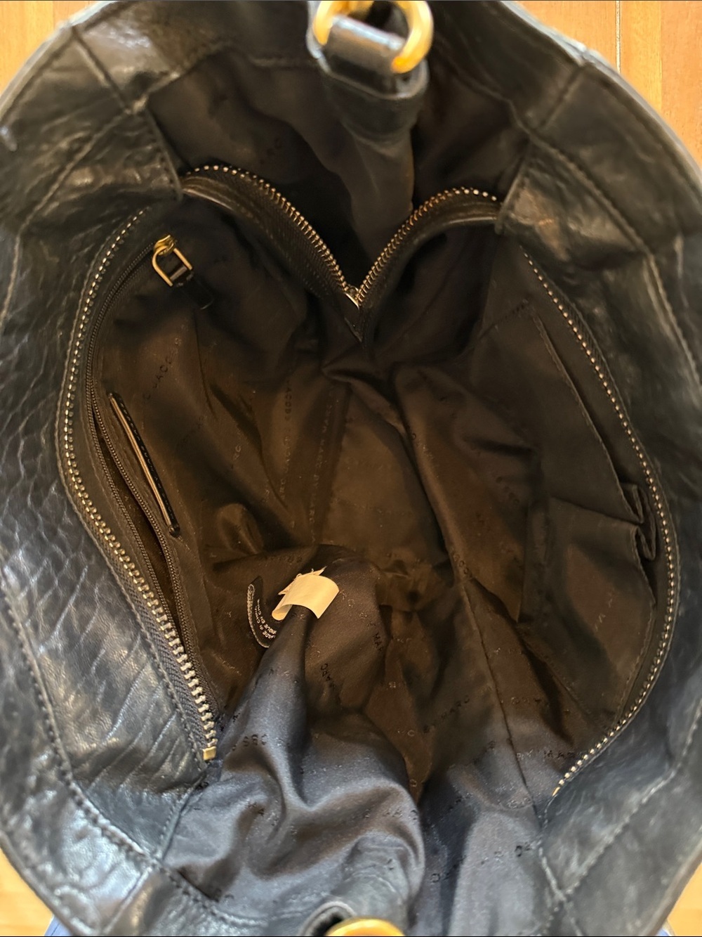 Marc by Marc Jacobs Black Leather Tote with Gold Hardware - Picture 6 of 6